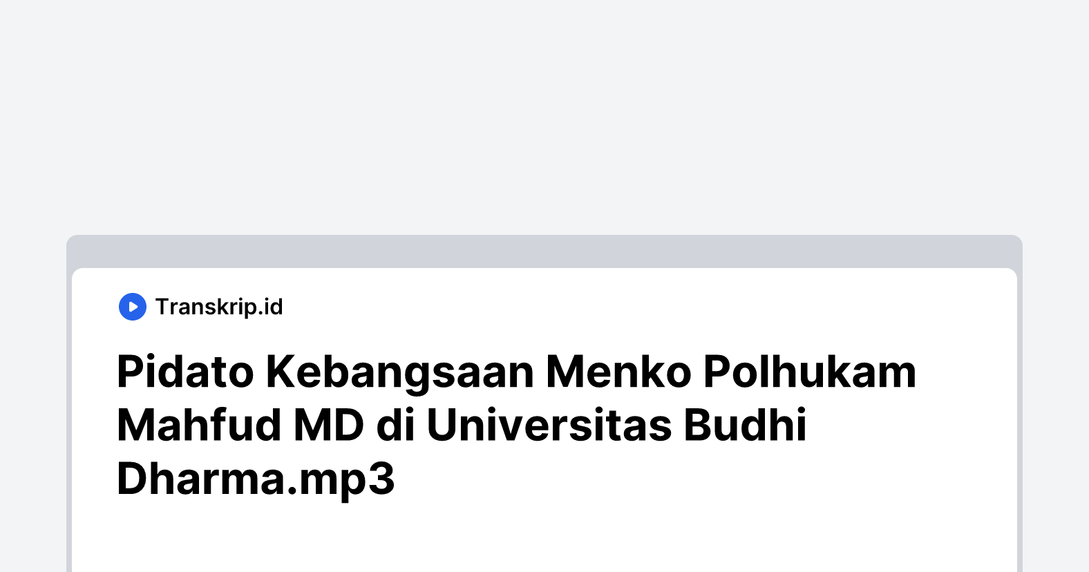 Pidato Kebangsaan Menko Polhukam Mahfud MD di Universitas Budhi Dharma.mp3